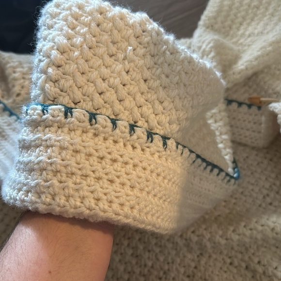 Stunning crochet jacket cardigan with hood. Handmade - Picture 8 of 8